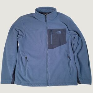 North Face Campshire Mens L Full Zip Fleece Jacket Blue Sherpa Lined NF0A33QW